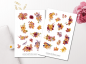 Preview: Herbstblätter Blumen Sticker Set